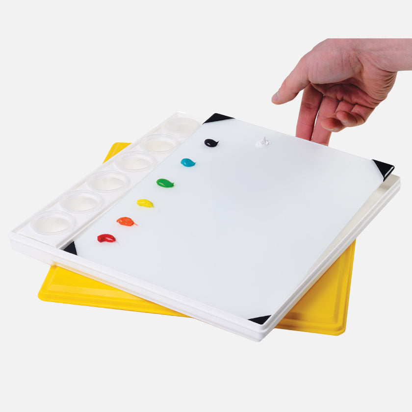 Masterson Sta-Wet Painter's Pal and tempered POSH Glass White Artist Paint Palette 9"x12" Set