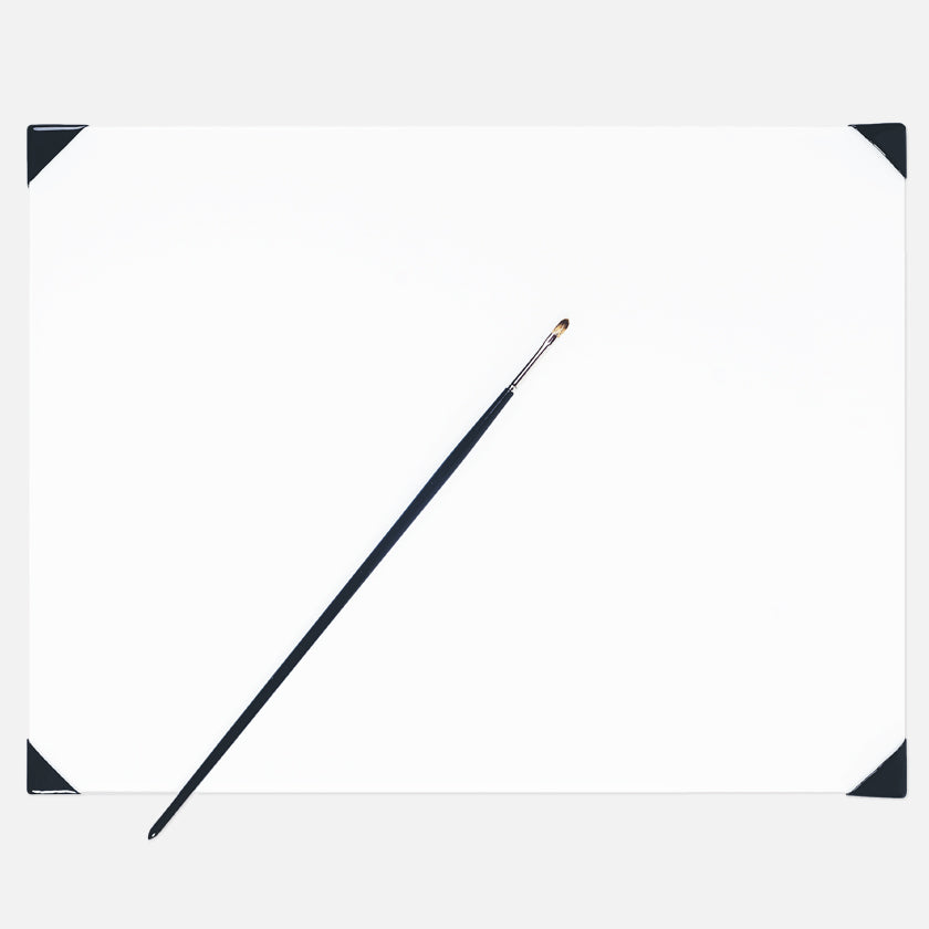 New Wave POSH Tempered Glass White Artist Paint Palette with custom corner guards