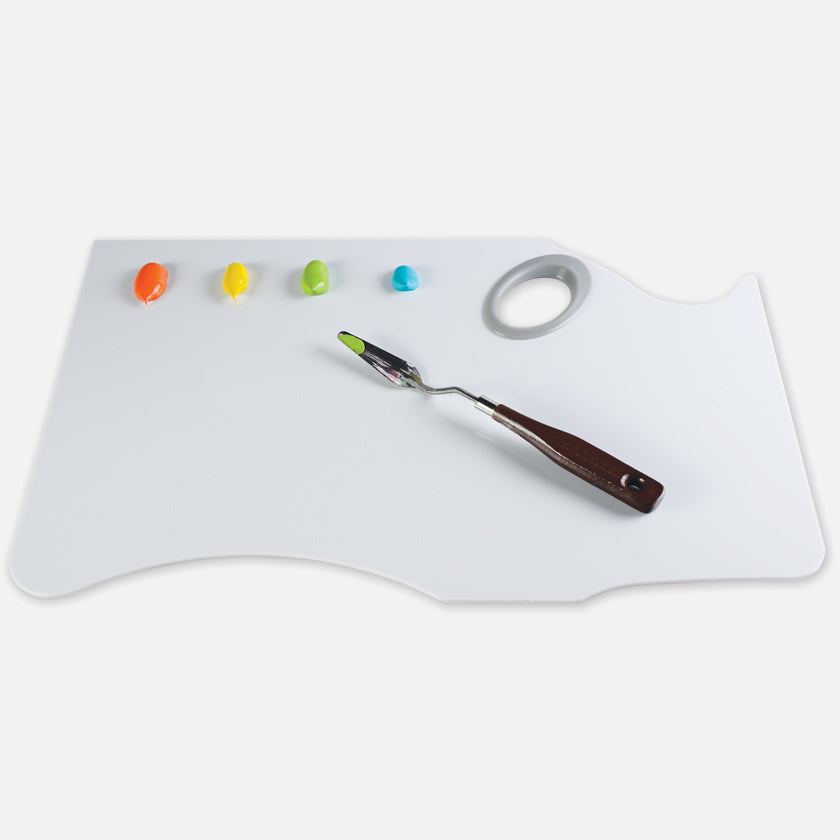 New Wave Easy Lift peelable artist paint palette with thumb gasket and acrylic paint