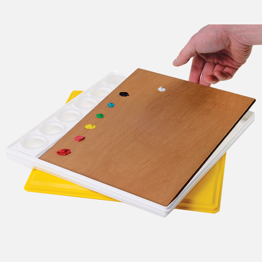 Masterson Sta-Wet Painter's Pal and POSH Wood Natural Stained Artist Paint Palette 9"x12" Set