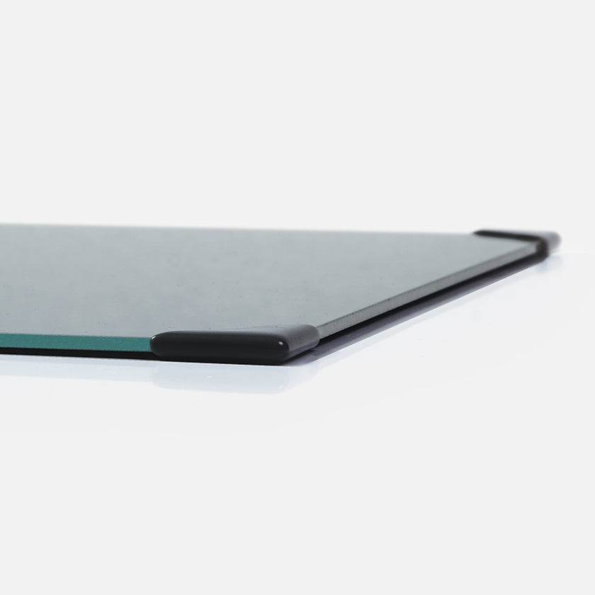 New Wave POSH Tempered Glass Neutral Grey Artist Paint Palette with custom corner guards  and seamed edges