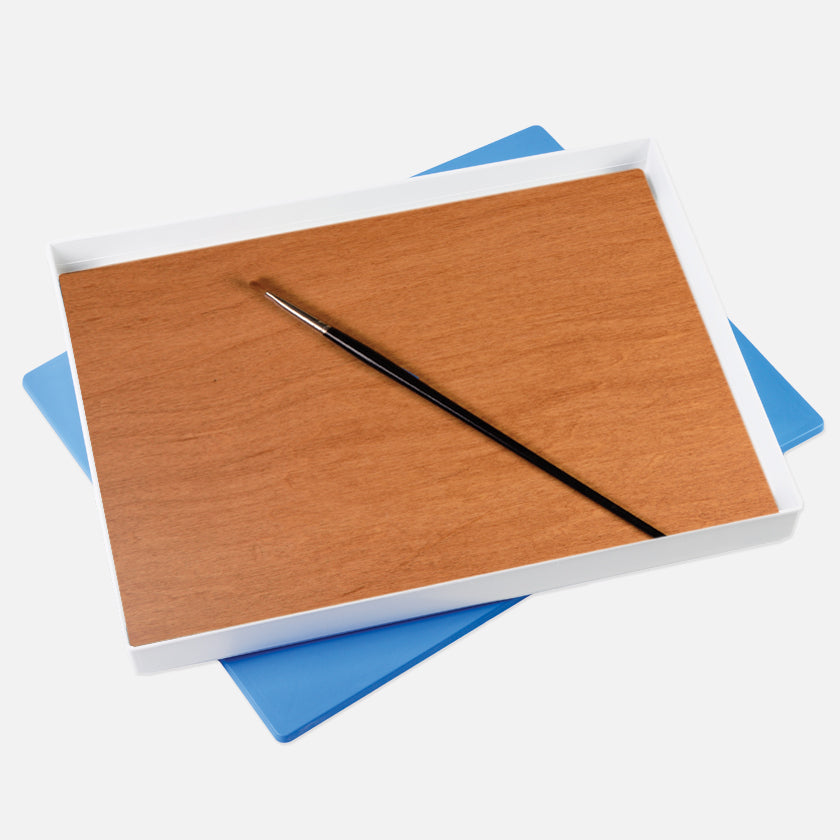 Masterson Palette Seal and POSH Wood Natural Stained Artist Paint Palette 12"x16" Set