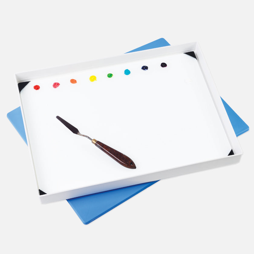 New Wave POSH Tempered Glass White Artist Paint Palette in a Masterson Palette Seal